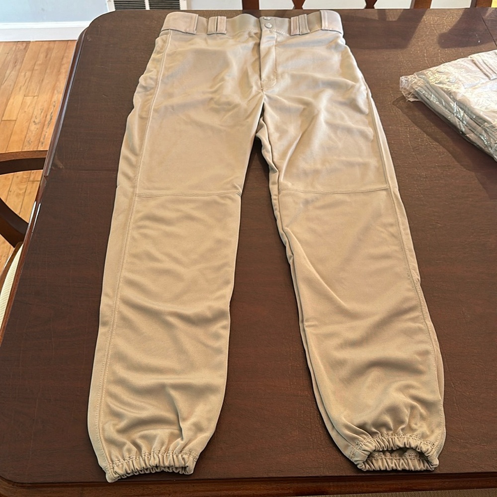 Men’s medium grey baseball pants, belt loop pants, new with packaging